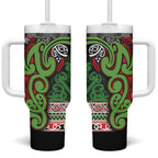 Aotearoa Iwi Ngati Maru Hauraki Tumbler With Handle Maori Wharenui House Tribal Pattern