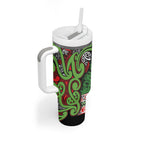 Aotearoa Iwi Ngati Maru Hauraki Tumbler With Handle Maori Wharenui House Tribal Pattern