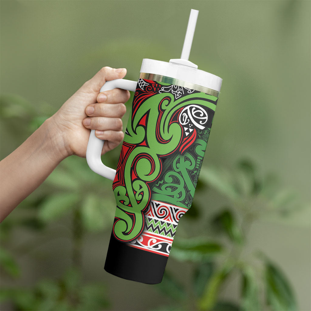 Aotearoa Iwi Ngati Maru Hauraki Tumbler With Handle Maori Wharenui House Tribal Pattern