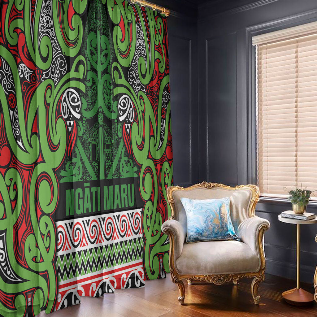 Aotearoa Iwi Ngati Maru Hauraki Window Curtain Maori Wharenui House Tribal Pattern
