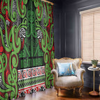 Aotearoa Iwi Ngati Maru Hauraki Window Curtain Maori Wharenui House Tribal Pattern