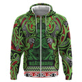Aotearoa Iwi Ngati Maru Hauraki Zip Hoodie Maori Wharenui House Tribal Pattern