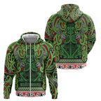 Aotearoa Iwi Ngati Maru Hauraki Zip Hoodie Maori Wharenui House Tribal Pattern