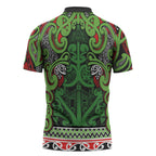 Aotearoa Iwi Ngati Maru Hauraki Zipper Polo Shirt Maori Wharenui House Tribal Pattern