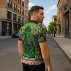 Aotearoa Iwi Ngati Maru Hauraki Zipper Polo Shirt Maori Wharenui House Tribal Pattern