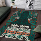 Aotearoa Iwi Ngāti Maru Taranaki Area Rug Maori Wharenui House Tribal Pattern
