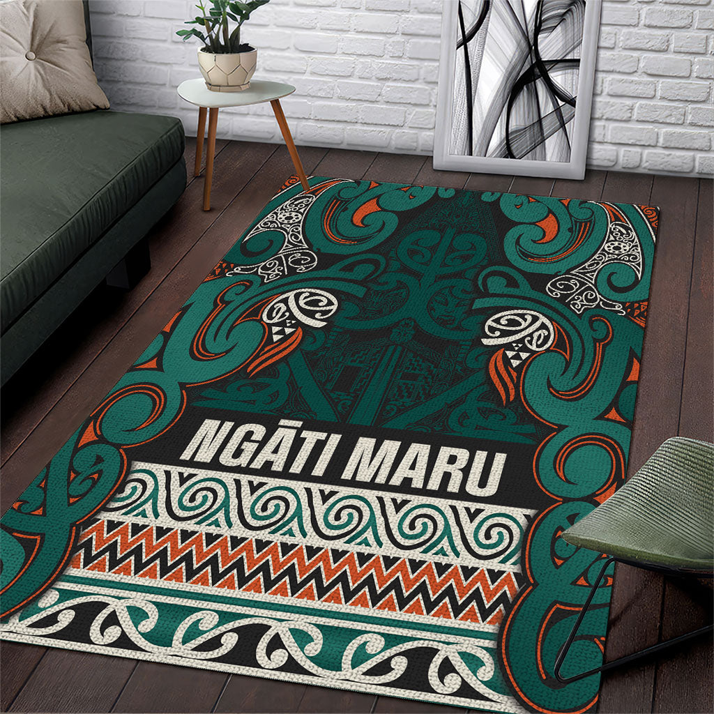 Aotearoa Iwi Ngāti Maru Taranaki Area Rug Maori Wharenui House Tribal Pattern