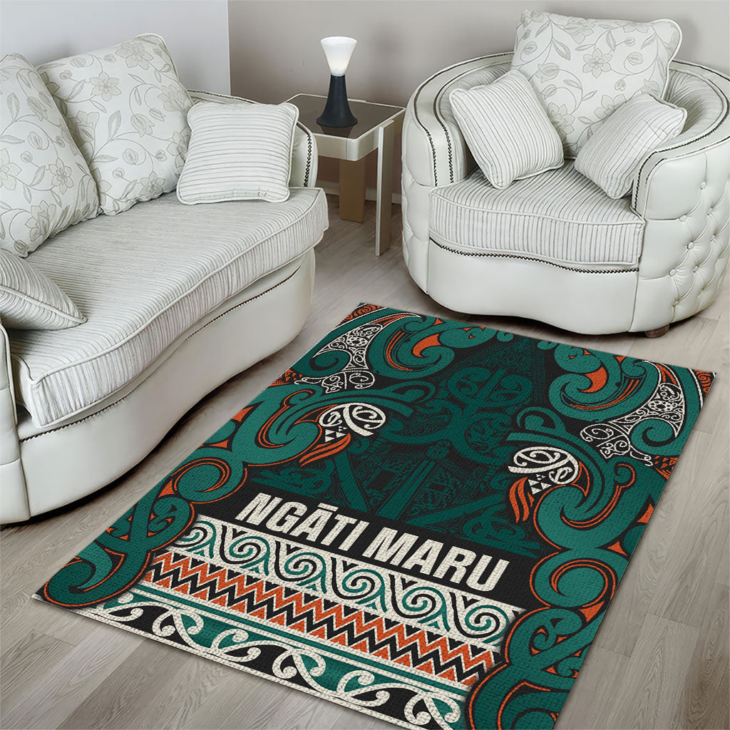 Aotearoa Iwi Ngāti Maru Taranaki Area Rug Maori Wharenui House Tribal Pattern