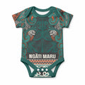 Aotearoa Iwi Ngāti Maru Taranaki Baby Onesie Maori Wharenui House Tribal Pattern