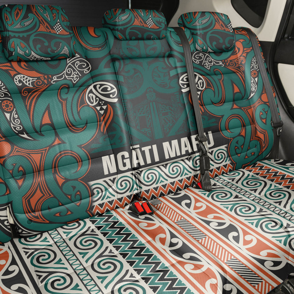 Aotearoa Iwi Ngāti Maru Taranaki Back Car Seat Cover Maori Wharenui House Tribal Pattern
