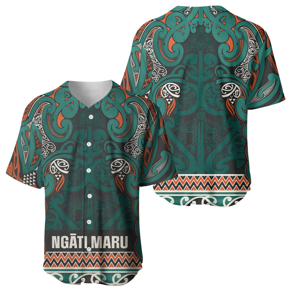 Aotearoa Iwi Ngāti Maru Taranaki Baseball Jersey Maori Wharenui House Tribal Pattern