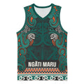 Aotearoa Iwi Ngāti Maru Taranaki Basketball Jersey Maori Wharenui House Tribal Pattern