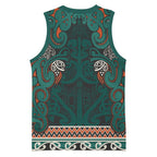 Aotearoa Iwi Ngāti Maru Taranaki Basketball Jersey Maori Wharenui House Tribal Pattern