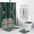 Aotearoa Iwi Ngāti Maru Taranaki Bathroom Set Maori Wharenui House Tribal Pattern