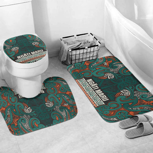 Aotearoa Iwi Ngāti Maru Taranaki Bathroom Set Maori Wharenui House Tribal Pattern