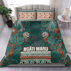 Aotearoa Iwi Ngāti Maru Taranaki Bedding Set Maori Wharenui House Tribal Pattern