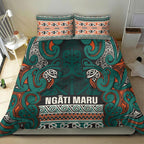 Aotearoa Iwi Ngāti Maru Taranaki Bedding Set Maori Wharenui House Tribal Pattern