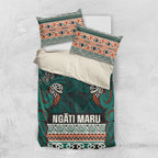Aotearoa Iwi Ngāti Maru Taranaki Bedding Set Maori Wharenui House Tribal Pattern