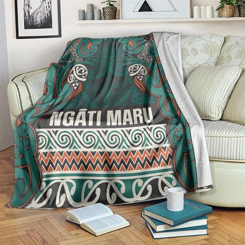 Aotearoa Iwi Ngāti Maru Taranaki Blanket Maori Wharenui House Tribal Pattern