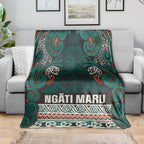 Aotearoa Iwi Ngāti Maru Taranaki Blanket Maori Wharenui House Tribal Pattern