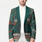Aotearoa Iwi Ngāti Maru Taranaki Blazer Maori Wharenui House Tribal Pattern