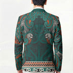 Aotearoa Iwi Ngāti Maru Taranaki Blazer Maori Wharenui House Tribal Pattern