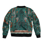 Aotearoa Iwi Ngāti Maru Taranaki Bomber Jacket Maori Wharenui House Tribal Pattern