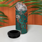 Aotearoa Iwi Ngāti Maru Taranaki 4 in 1 Can Cooler Tumbler Maori Wharenui House Tribal Pattern