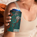 Aotearoa Iwi Ngāti Maru Taranaki 4 in 1 Can Cooler Tumbler Maori Wharenui House Tribal Pattern