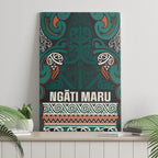 Aotearoa Iwi Ngāti Maru Taranaki Canvas Wall Art Maori Wharenui House Tribal Pattern