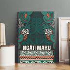 Aotearoa Iwi Ngāti Maru Taranaki Canvas Wall Art Maori Wharenui House Tribal Pattern