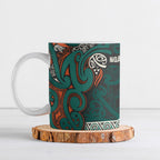 Aotearoa Iwi Ngāti Maru Taranaki Ceramic Mug Maori Wharenui House Tribal Pattern