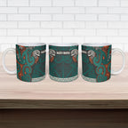 Aotearoa Iwi Ngāti Maru Taranaki Ceramic Mug Maori Wharenui House Tribal Pattern