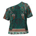 Aotearoa Iwi Ngāti Maru Taranaki Cross Shoulder Shirt Maori Wharenui House Tribal Pattern