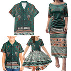 Aotearoa Iwi Ngāti Maru Taranaki Family Matching Puletasi and Hawaiian Shirt Maori Wharenui House Tribal Pattern