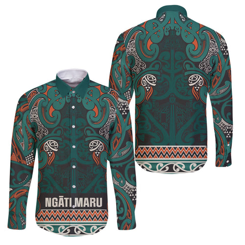 Aotearoa Iwi Ngāti Maru Taranaki Family Matching Summer Maxi Dress and Hawaiian Shirt Maori Wharenui House Tribal Pattern