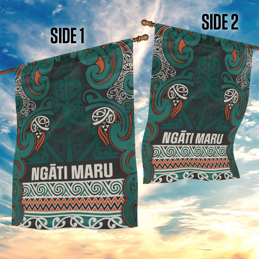 Aotearoa Iwi Ngāti Maru Taranaki Garden Flag Maori Wharenui House Tribal Pattern
