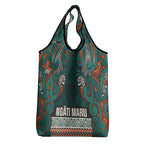 Aotearoa Iwi Ngāti Maru Taranaki Grocery Bag Maori Wharenui House Tribal Pattern