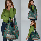 Aotearoa Iwi Ngāti Maru Taranaki Grocery Bag Maori Wharenui House Tribal Pattern