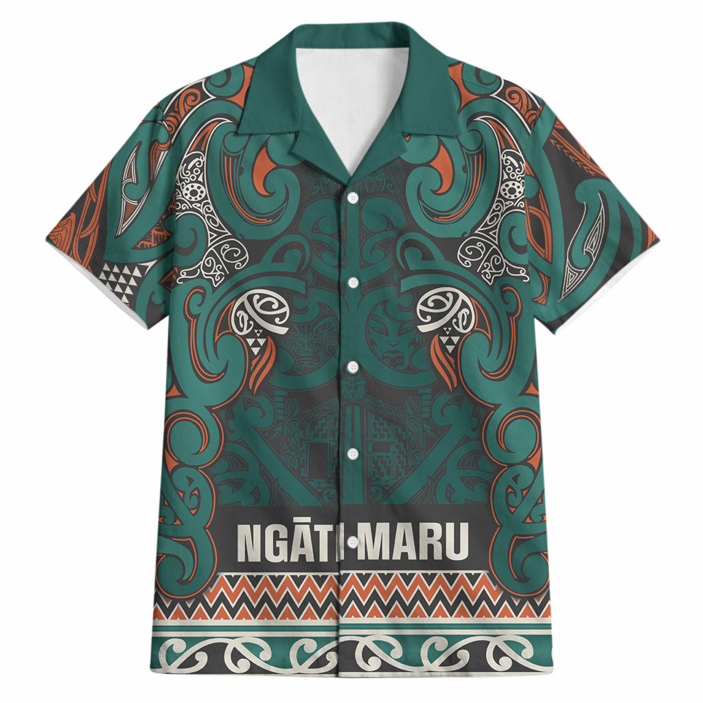 Aotearoa Iwi Ngāti Maru Taranaki Hawaiian Shirt Maori Wharenui House Tribal Pattern