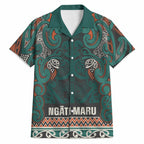 Aotearoa Iwi Ngāti Maru Taranaki Hawaiian Shirt Maori Wharenui House Tribal Pattern