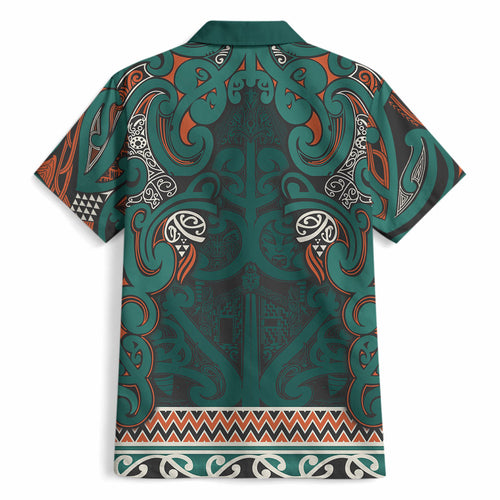 Aotearoa Iwi Ngāti Maru Taranaki Hawaiian Shirt Maori Wharenui House Tribal Pattern