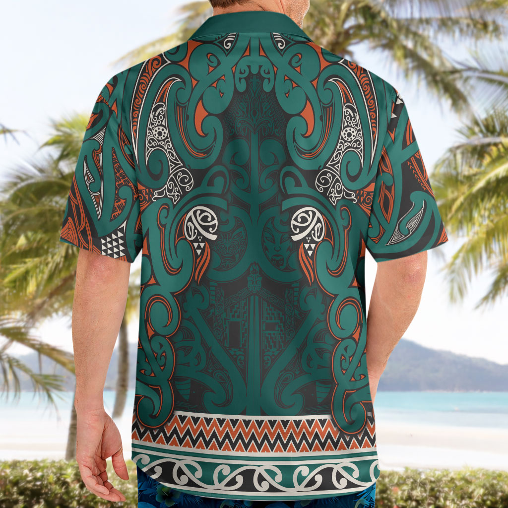 Aotearoa Iwi Ngāti Maru Taranaki Hawaiian Shirt Maori Wharenui House Tribal Pattern