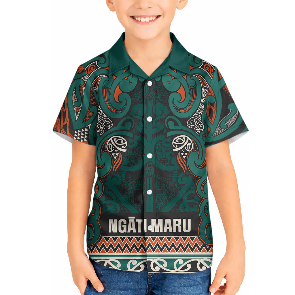 Aotearoa Iwi Ngāti Maru Taranaki Hawaiian Shirt Maori Wharenui House Tribal Pattern