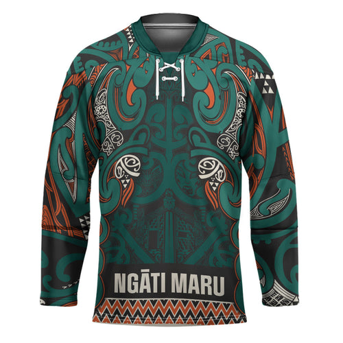 Aotearoa Iwi Ngāti Maru Taranaki Hockey Jersey Maori Wharenui House Tribal Pattern