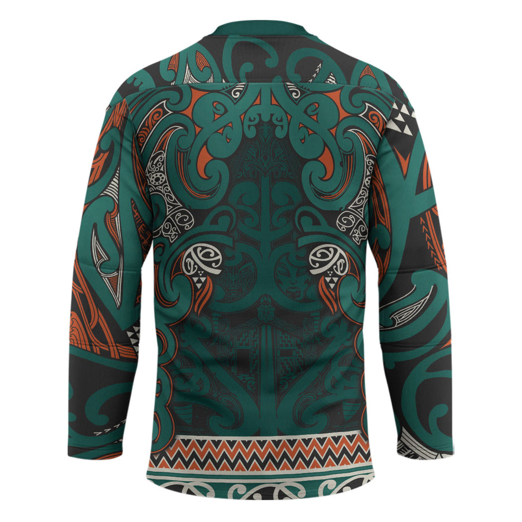 Aotearoa Iwi Ngāti Maru Taranaki Hockey Jersey Maori Wharenui House Tribal Pattern