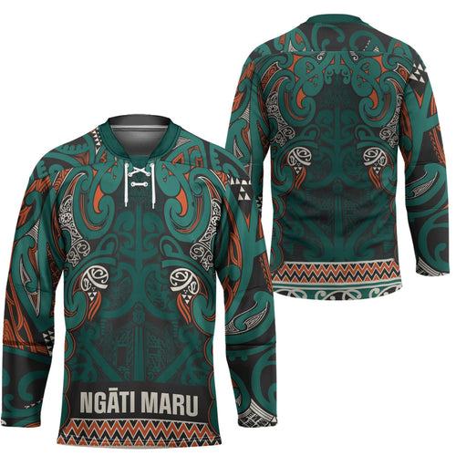 Aotearoa Iwi Ngāti Maru Taranaki Hockey Jersey Maori Wharenui House Tribal Pattern