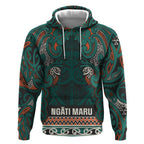 Aotearoa Iwi Ngāti Maru Taranaki Hoodie Maori Wharenui House Tribal Pattern