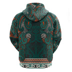 Aotearoa Iwi Ngāti Maru Taranaki Hoodie Maori Wharenui House Tribal Pattern