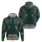 Aotearoa Iwi Ngāti Maru Taranaki Hoodie Maori Wharenui House Tribal Pattern